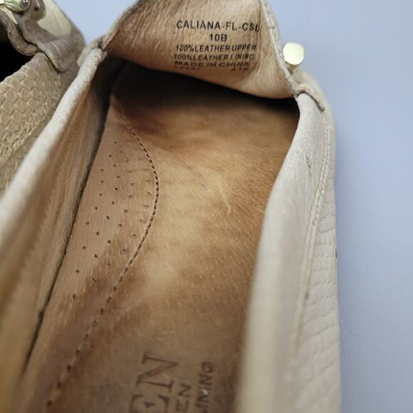 Lauren Ralph Lauren Loafers 10 Caliana Leather Gold Snake Embossed Driving - Picture 14 of 16